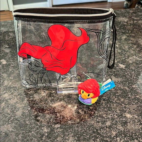 Disney Other - Disney Ariel Bundle: Cosmetic Pouch & Rubber Ducky Combo Set